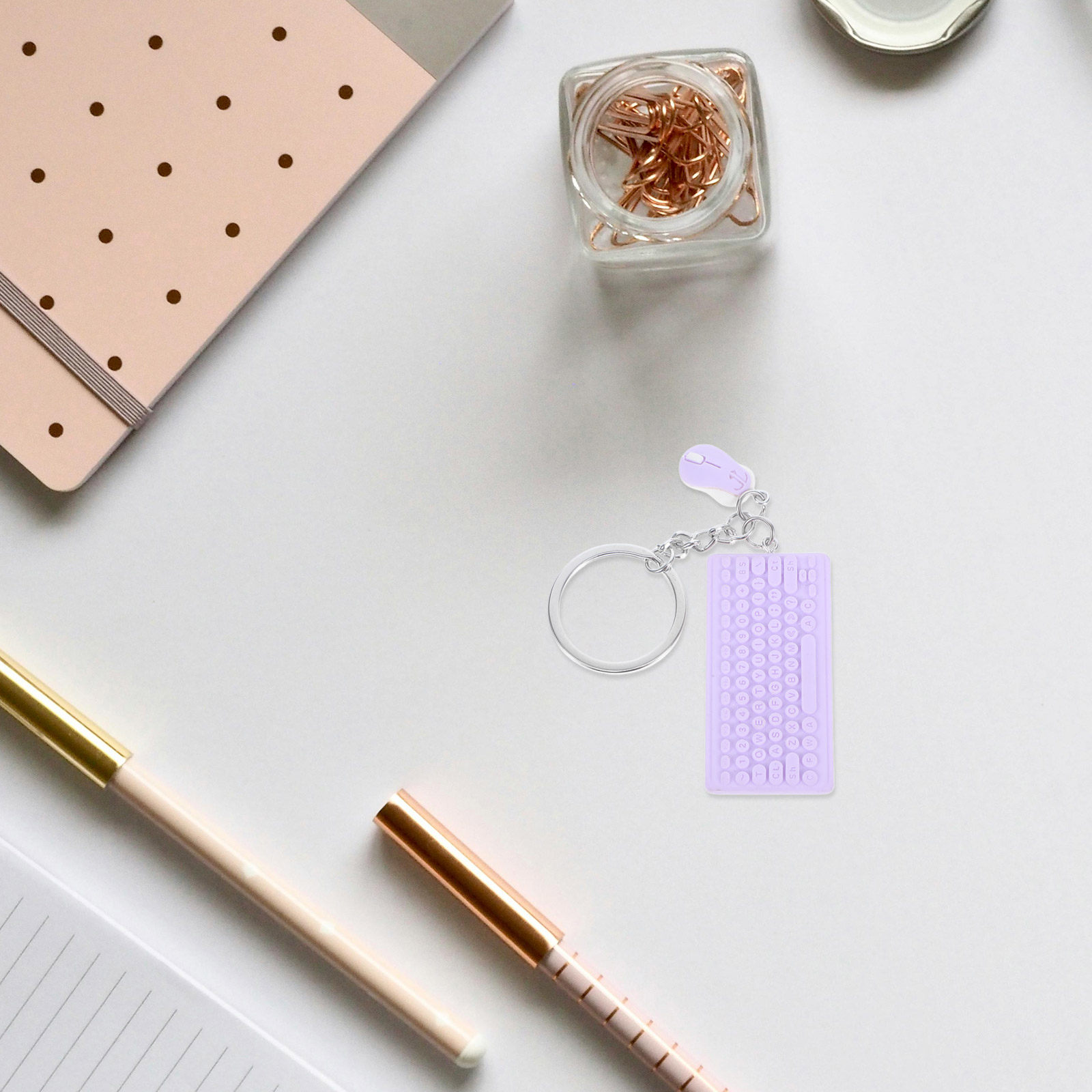 Tech Accessories Key - พวงกุญแจคีย์บอร์ดและเมาส์ขนาดเล็ก อุปกรณ์เสริมเทคโนโลยีน่ารัก จี้คอมพิวเตอร์ขนาดเล็ก พวงกุญแจสำหรับกระเป๋าเป้ ของตกแต่งการ์ตูนสุดสนุกสำหรับเด็กชายและเด็กหญิง