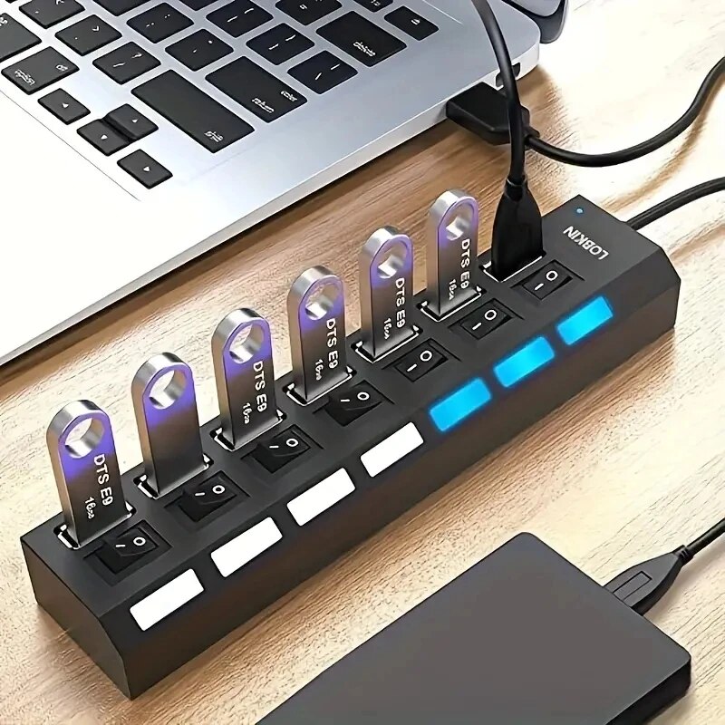 ความเร็วสูง 4/7 พอร์ต USB HUB  - Usb Hub 7 Port บทวิจารณ์และราคา
