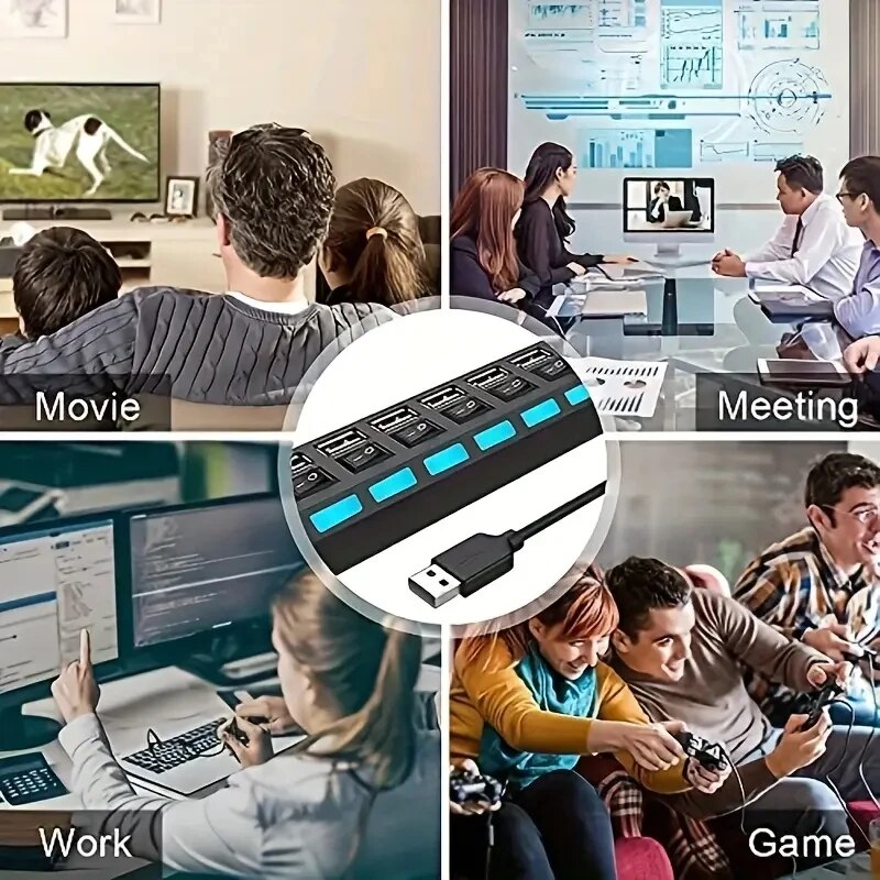 ความเร็วสูง 4/7 พอร์ต USB HUB  - Usb Hub 7 Port บทวิจารณ์และราคา