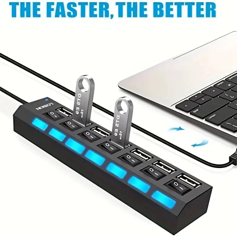 ความเร็วสูง 4/7 พอร์ต USB HUB  - Usb Hub 7 Port บทวิจารณ์และราคา