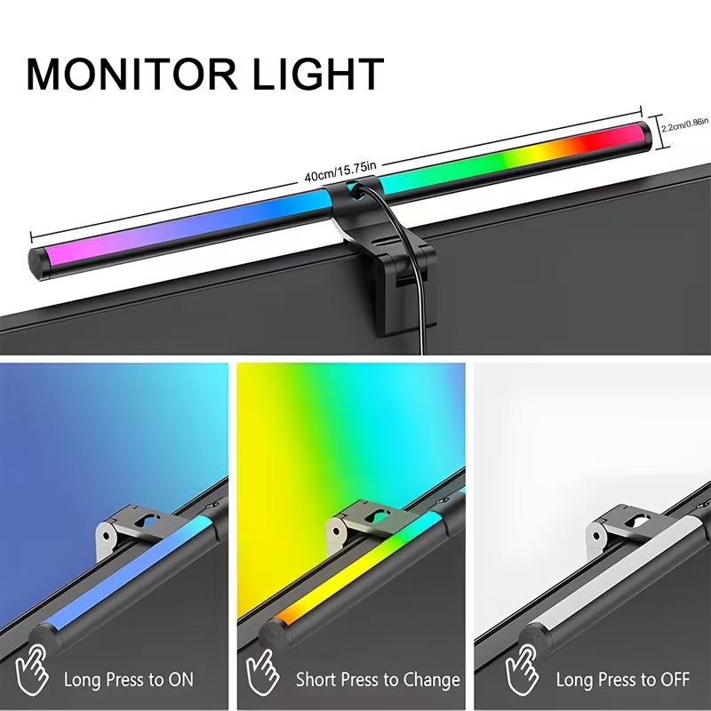แถบไฟมอนิเตอร์ RGB ไฟบาร์สร้าง - Tech Accessories For Desk บทวิจารณ์และราคา