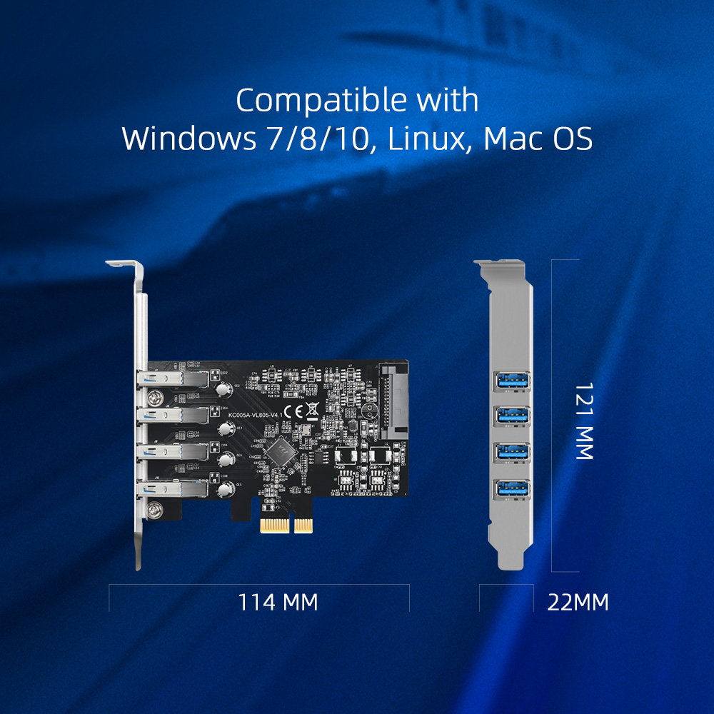 การ์ดขยาย MAIWO USB 3.0 PCI-E  - Usb Hub 7 Port บทวิจารณ์และราคา