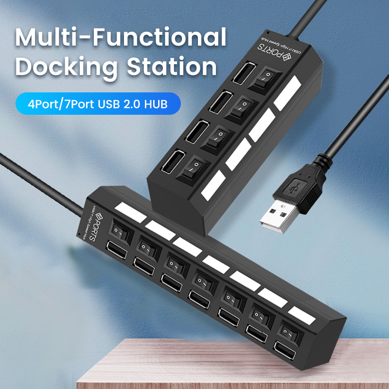 ฮับ2.0 USB ฮับแยกพอร์ต USB หลา - Usb Hub 7 Port บทวิจารณ์และราคา