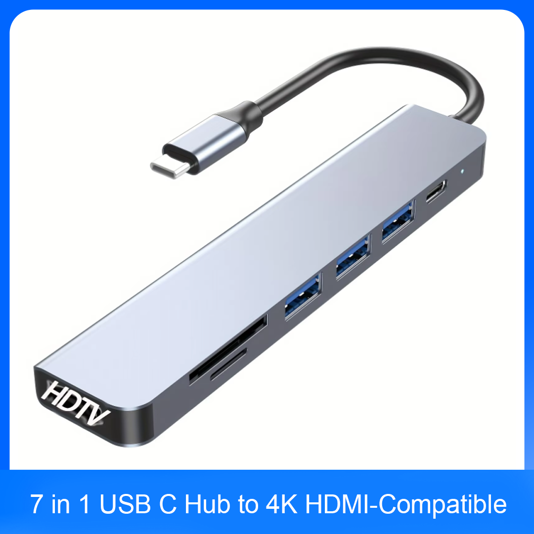 ฮับ USB C 7 in 1 รองรับ HDMI 4 - Usb Hub 7 Port บทวิจารณ์และราคา