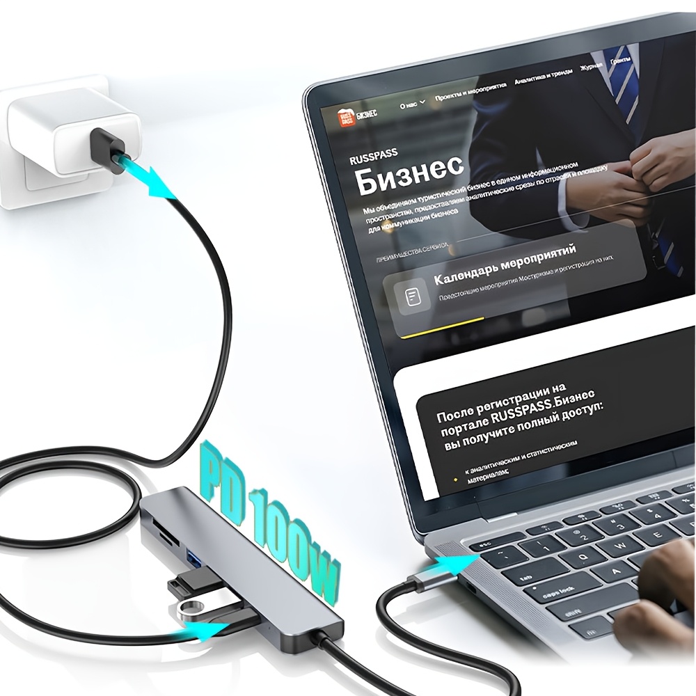 ฮับ USB C 7 in 1 รองรับ HDMI 4 - Usb Hub 7 Port บทวิจารณ์และราคา