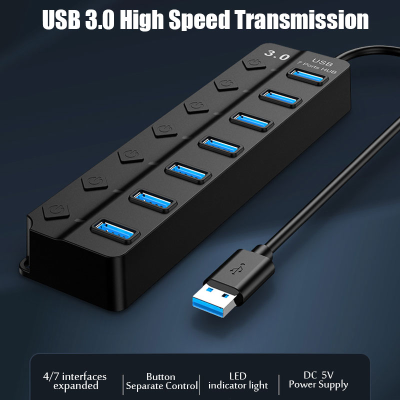 อะแดปเตอร์แปลงไฟ USB 3.0 4/7 พ - Usb Hub 7 Port บทวิจารณ์และราคา